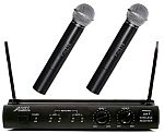 Audio2000s AWM6032U UHF Dual Channel Wireless Microphone System with Two Handheld Mics